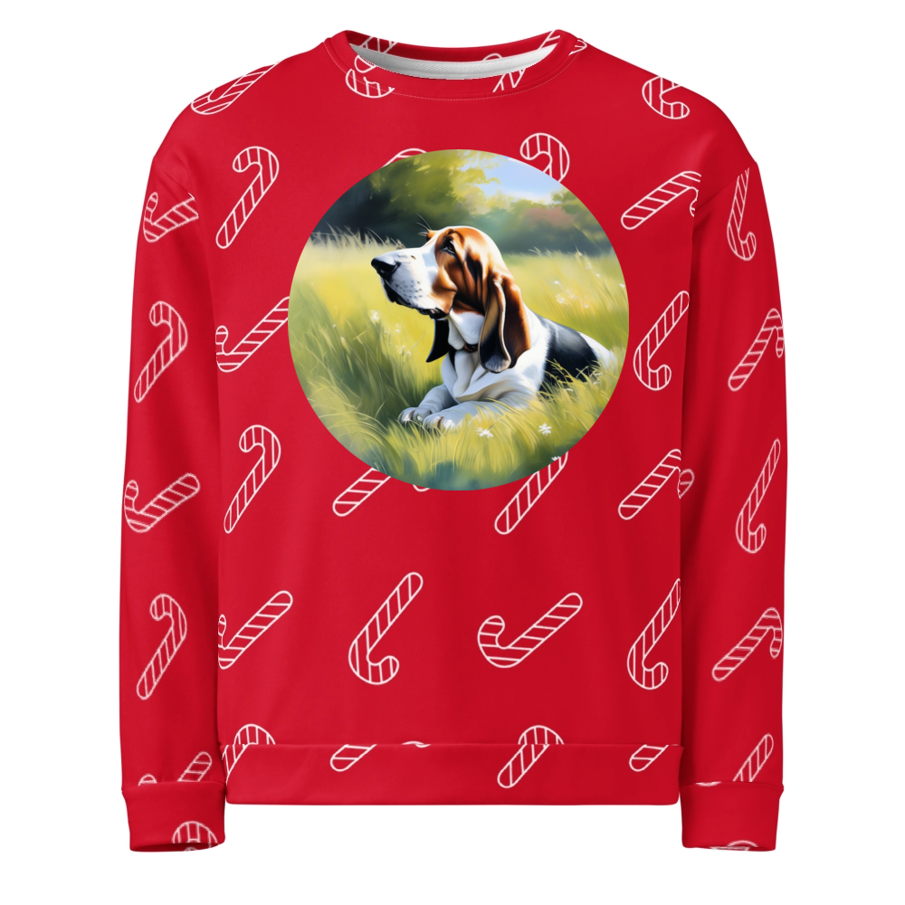 PugMug Custom Basset Hound Ugly Christmas Sweatshirt