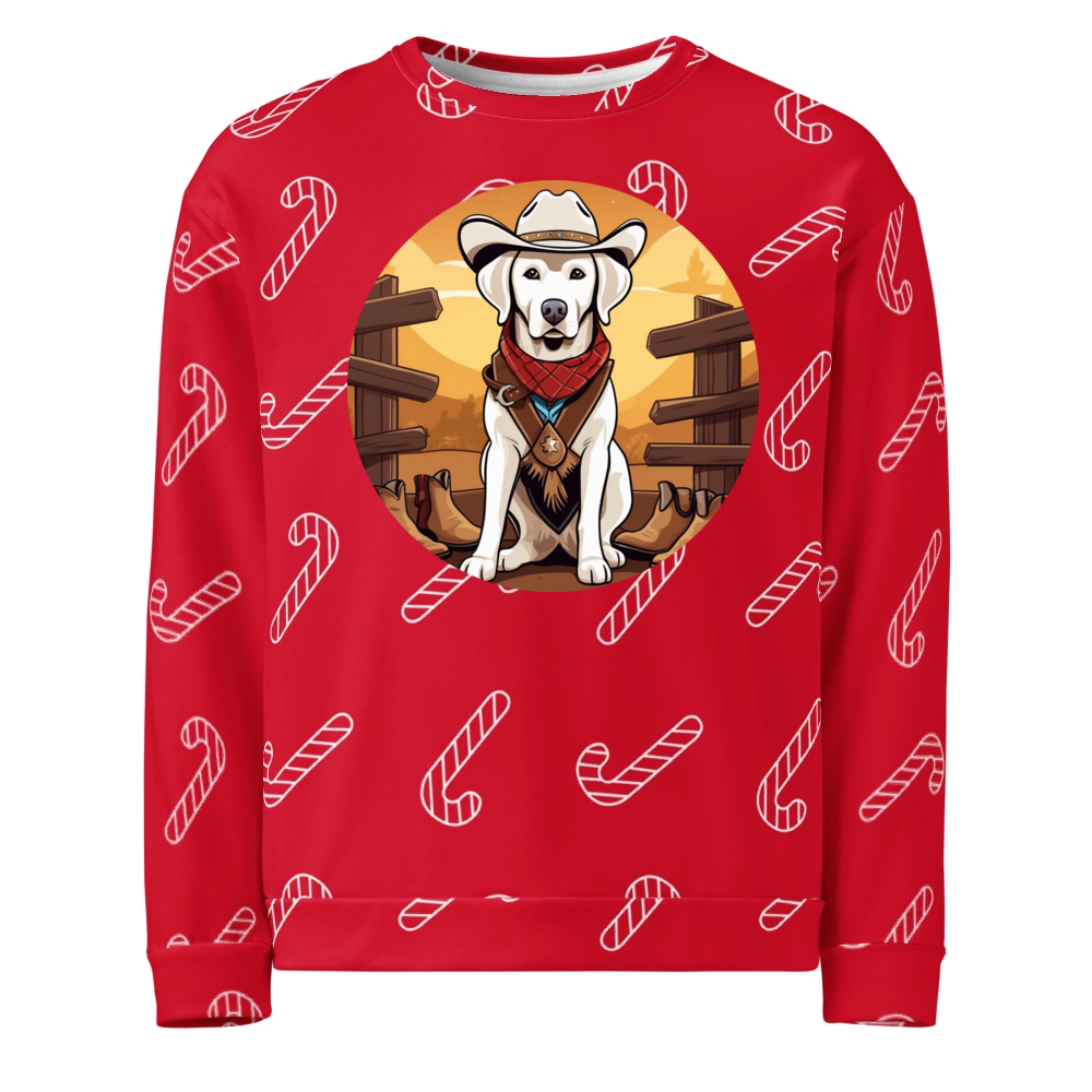 PugMug Custom White Labrador Retriever Ugly Christmas Sweatshirt
