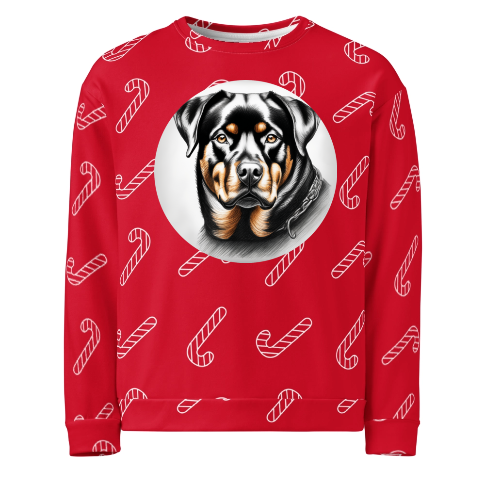 PugMug Custom Rottweiler Ugly Christmas Sweatshirt