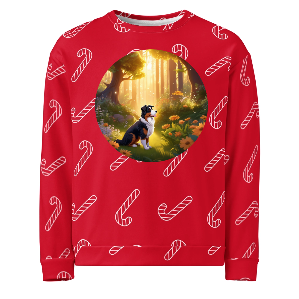 PugMug Custom Australian Shepherd Dog Ugly Christmas Sweatshirt