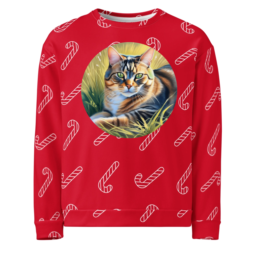 PugMug Custom Tabby Exotic Cat Ugly Christmas Sweatshirt