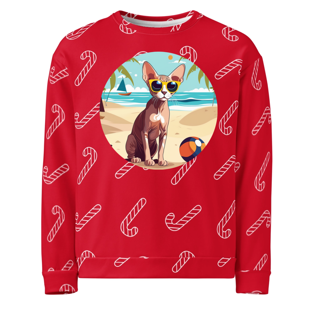 PugMug Custom Tabby Sphynx Cat Ugly Christmas Sweatshirt