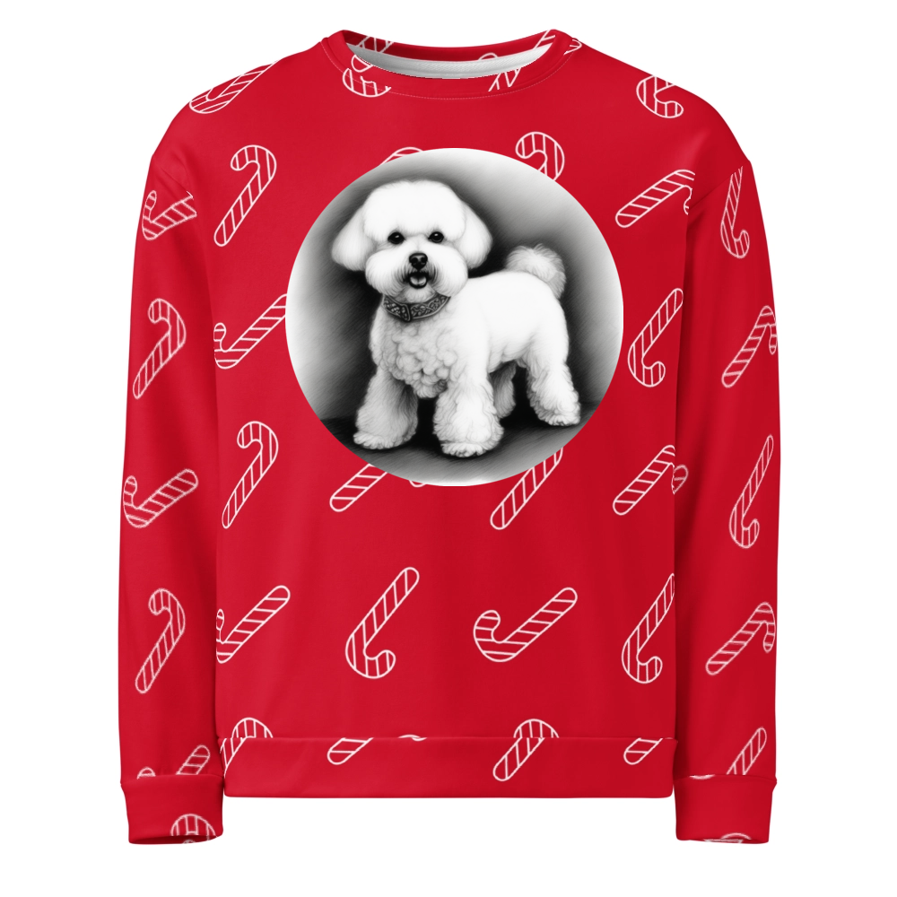 PugMug Custom Bichons Frise Ugly Christmas Sweatshirt