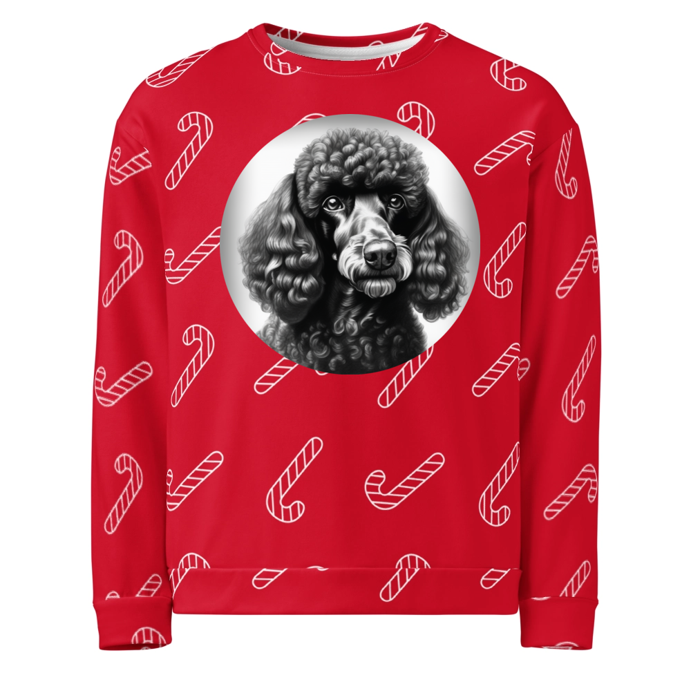 PugMug Custom Black Poodle Ugly Christmas Sweatshirt