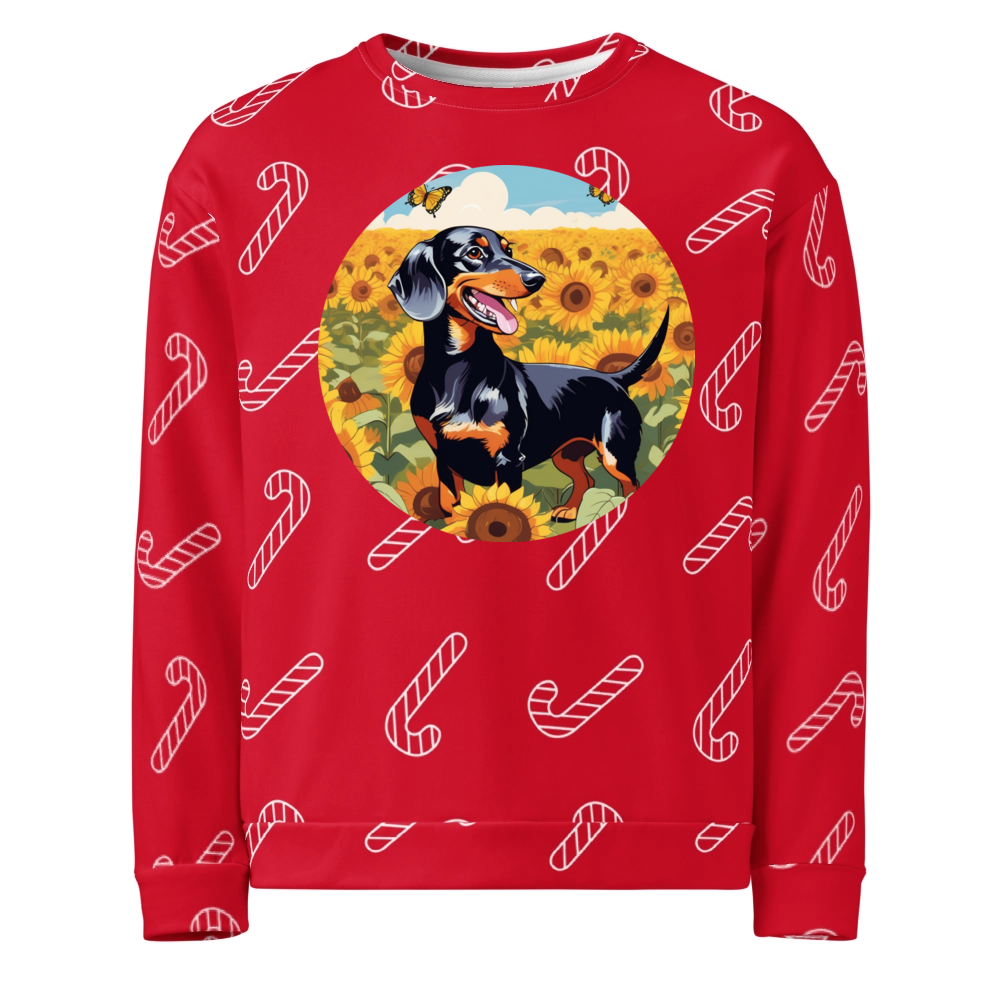 PugMug Custom Black Dachshund Ugly Christmas Sweatshirt