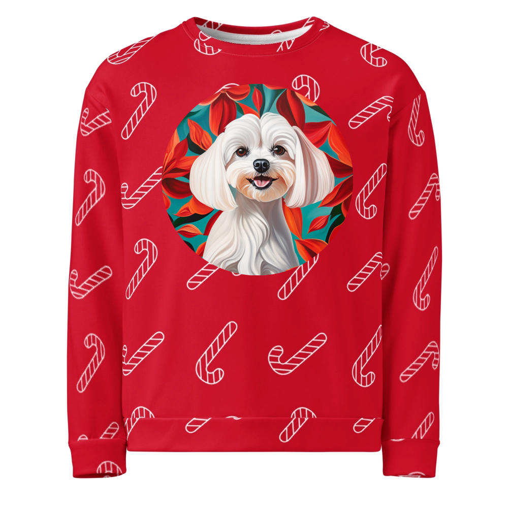 PugMug Custom Maltese Dog Ugly Christmas Sweatshirt