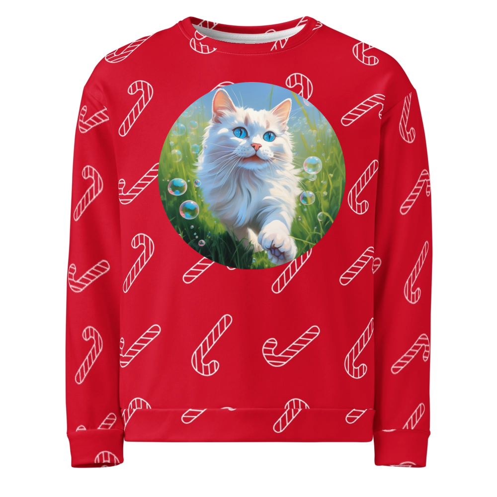 PugMug Custom White Ragdoll Cat Ugly Christmas Sweatshirt