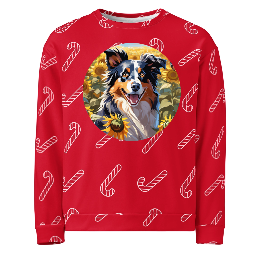 PugMug Custom Australian Shepherd Dog Ugly Christmas Sweatshirt