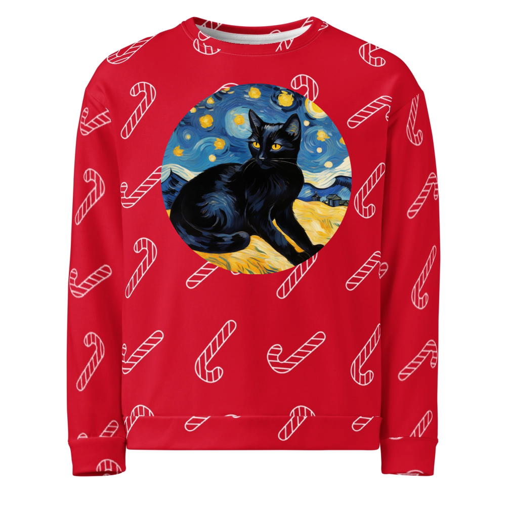 PugMug Custom Black Companion Cat Ugly Christmas Sweatshirt