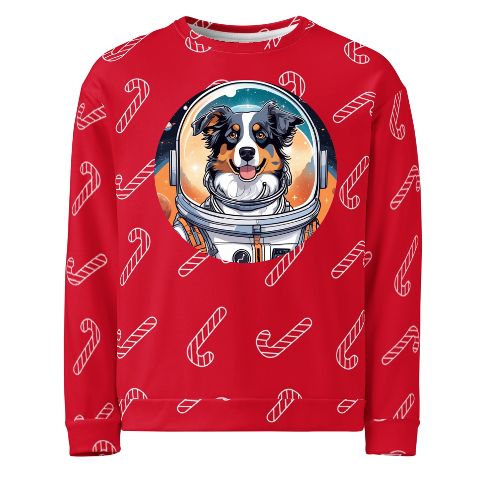PugMug Custom Australian Shepherd Dog Ugly Christmas Sweatshirt