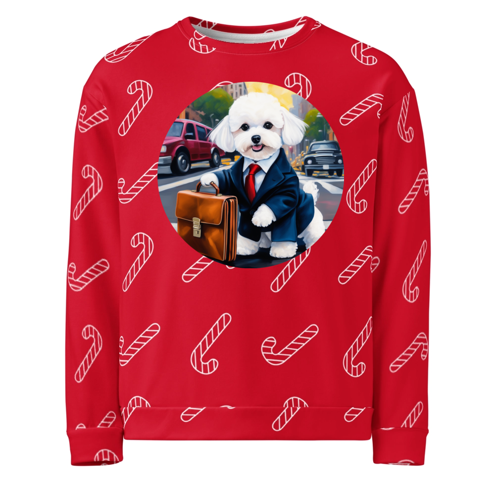 PugMug Custom Bichons Frise Ugly Christmas Sweatshirt