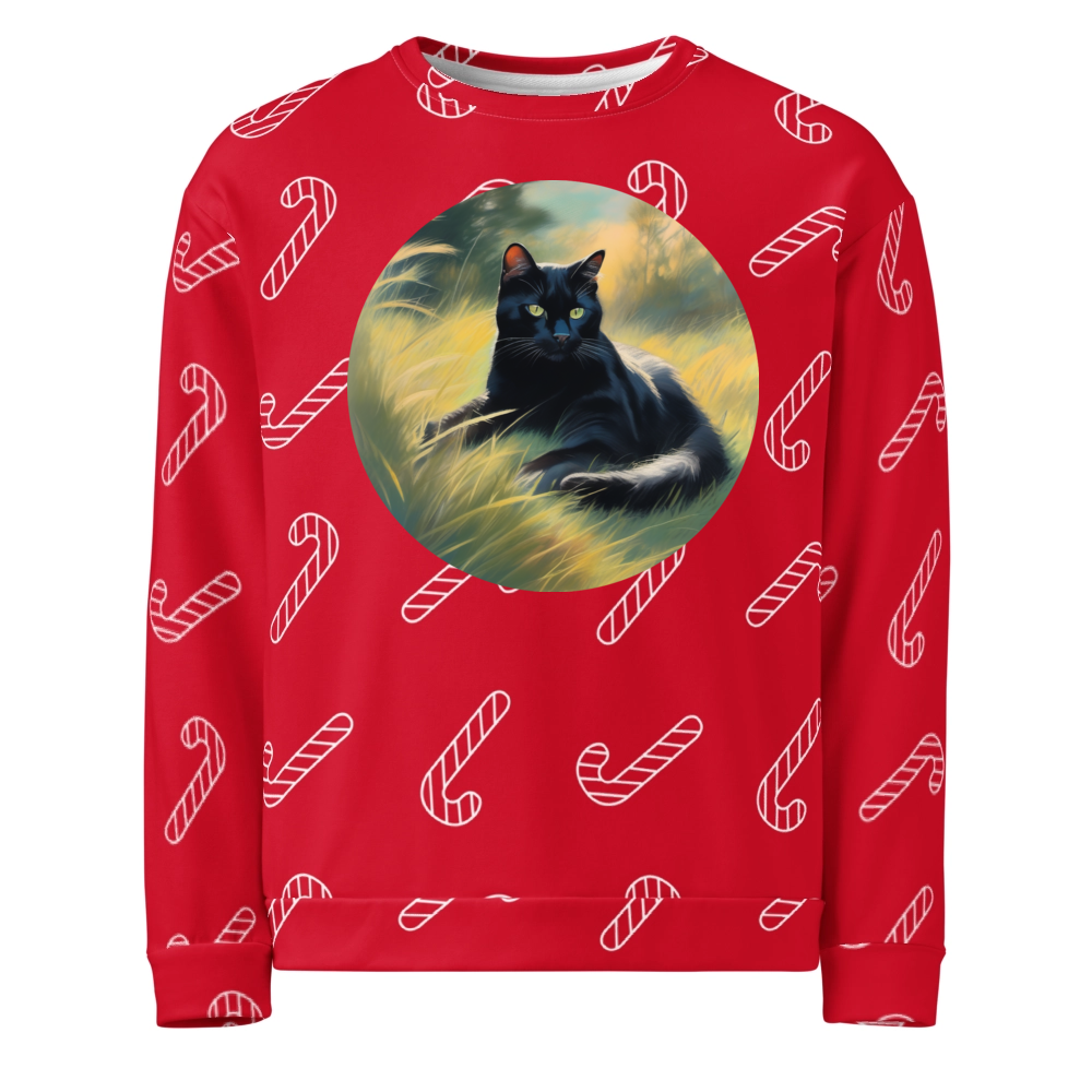 PugMug Custom Black Exotic Cat Ugly Christmas Sweatshirt