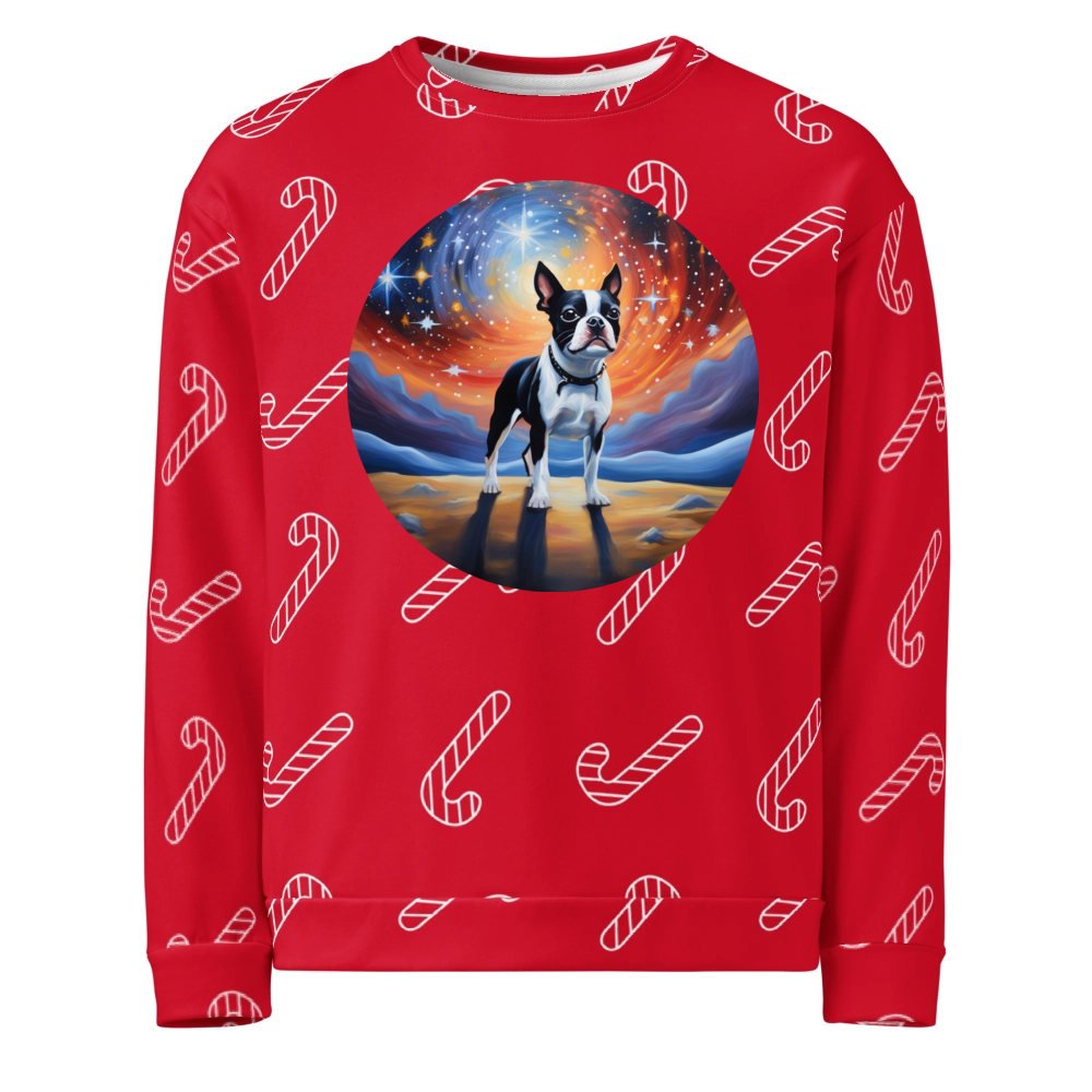 PugMug Custom Boston Terrier Ugly Christmas Sweatshirt