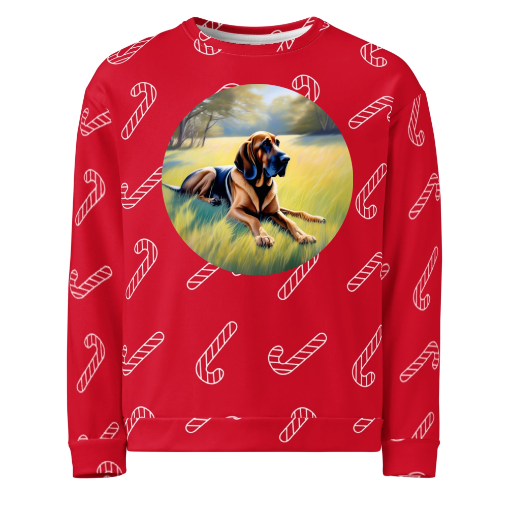 PugMug Custom Bloodhound Ugly Christmas Sweatshirt