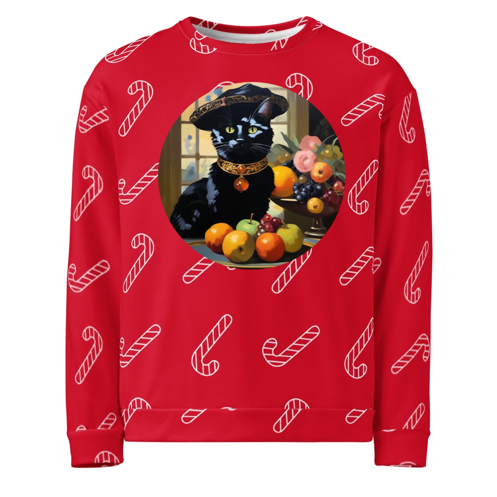 PugMug Custom Black Companion Cat Ugly Christmas Sweatshirt