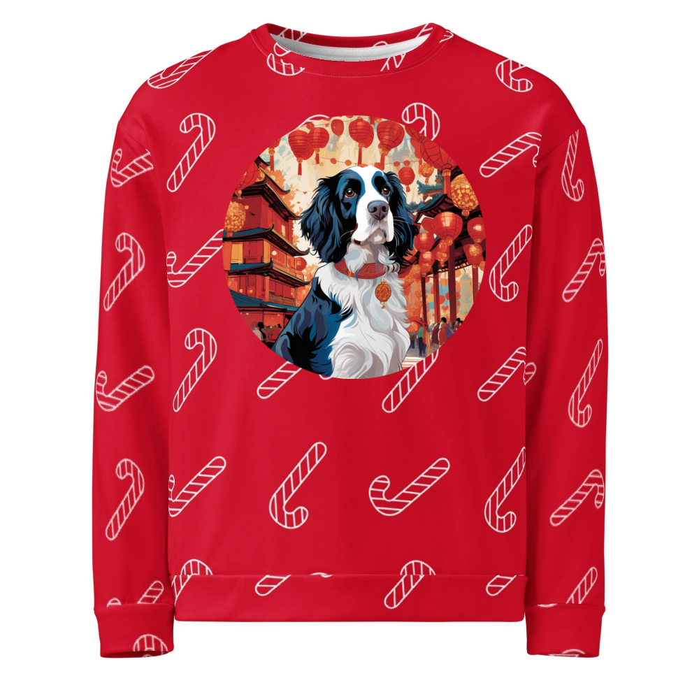 PugMug Custom English Springer Spaniel Ugly Christmas Sweatshirt