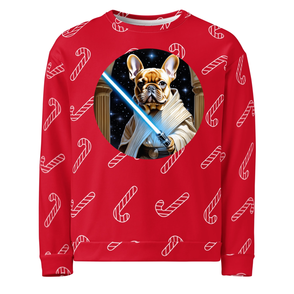 PugMug Custom Tan French Bulldog Ugly Christmas Sweatshirt