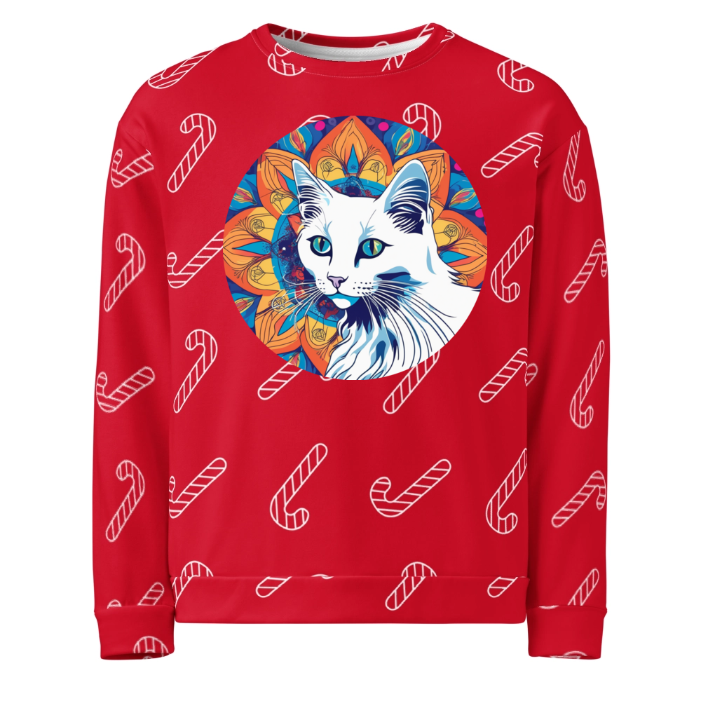 PugMug Custom White Ragdoll Cat Ugly Christmas Sweatshirt