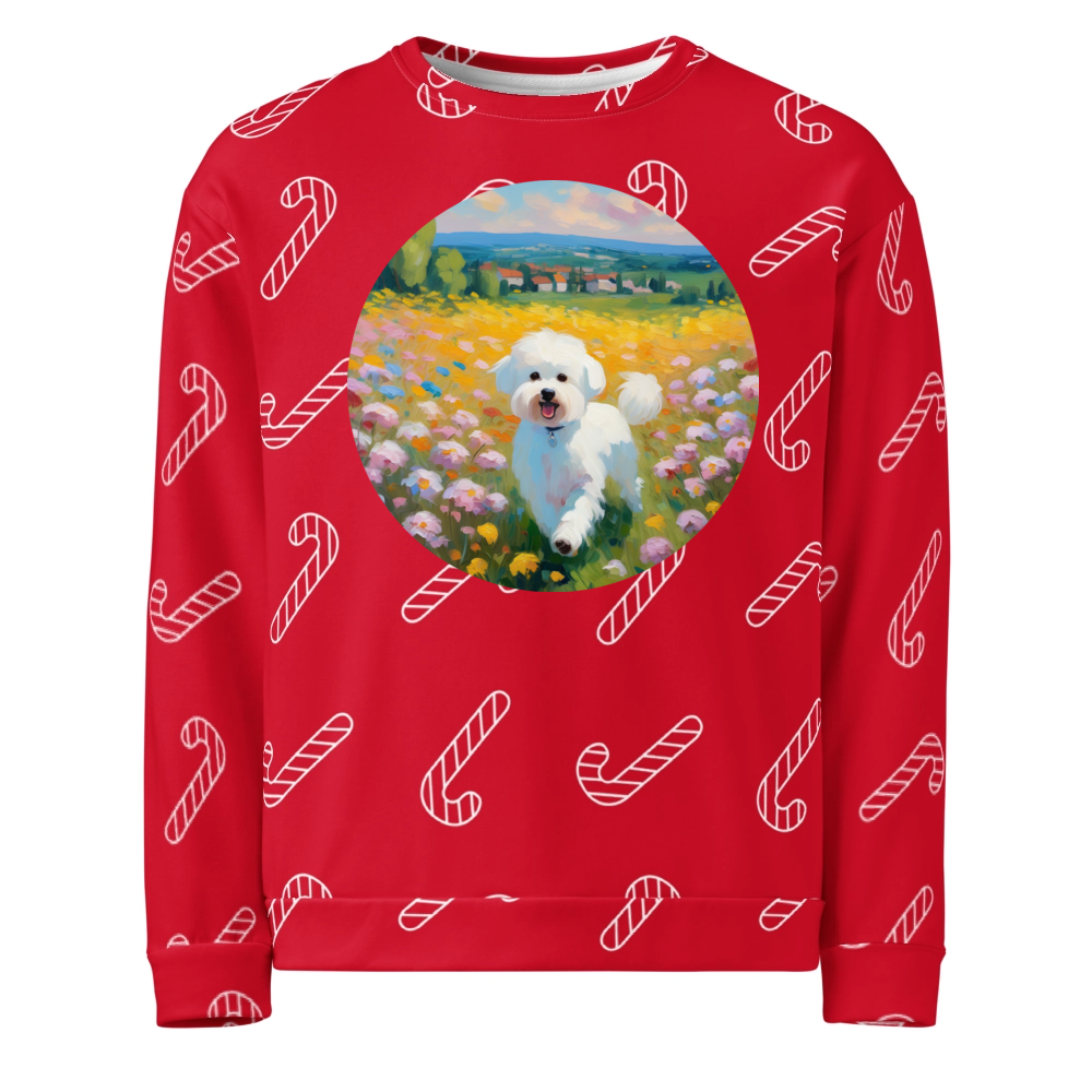 PugMug Custom Bichons Frise Ugly Christmas Sweatshirt