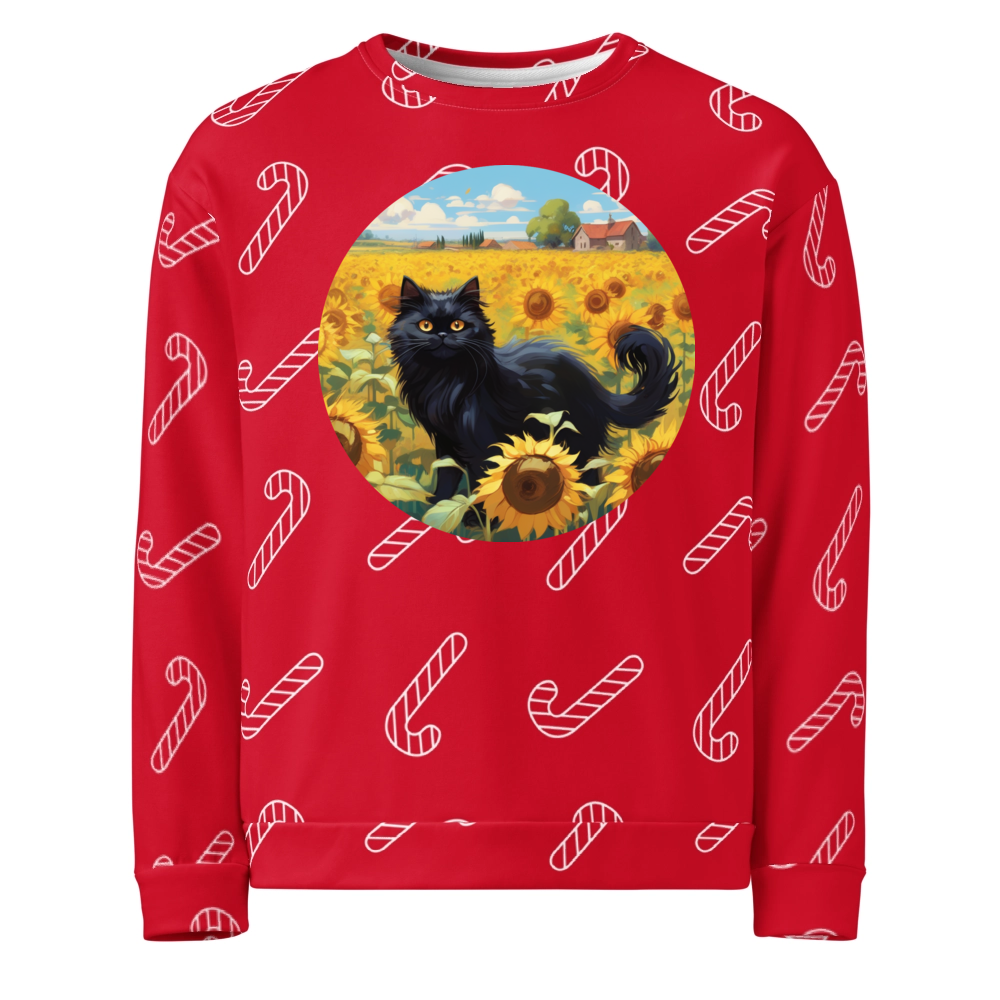 PugMug Custom Black Persian Cat Ugly Christmas Sweatshirt
