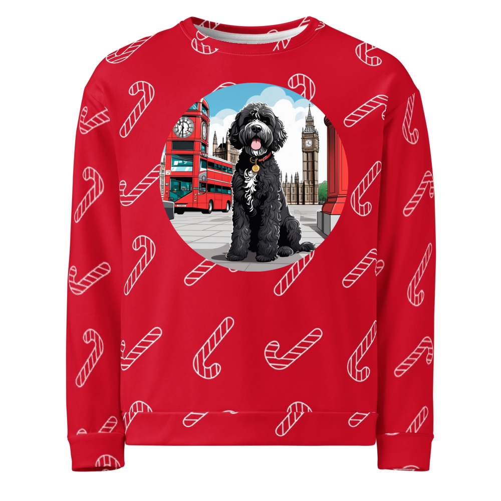 PugMug Custom Portuguese Water Dog Ugly Christmas Sweatshirt