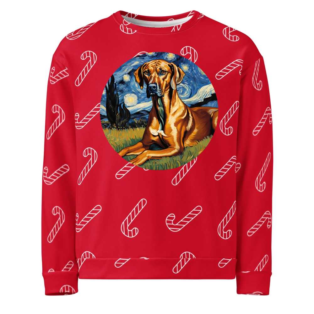 PugMug Custom Rhodesian Ridgeback Ugly Christmas Sweatshirt