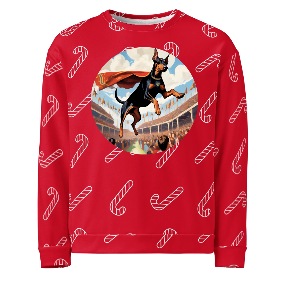 PugMug Custom Doberman Pinscher Ugly Christmas Sweatshirt