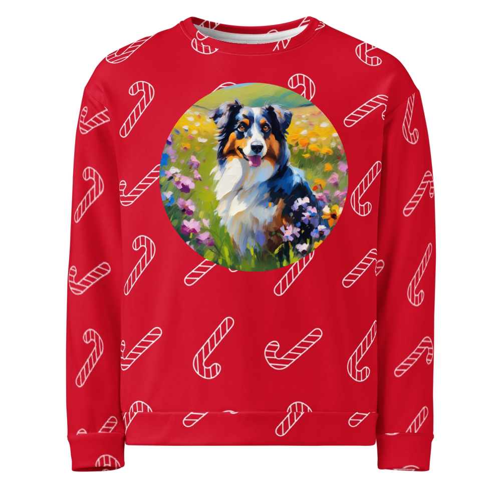 PugMug Custom Miniature American Shepherd Ugly Christmas Sweatshirt