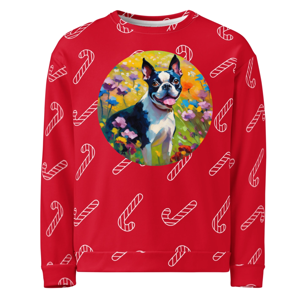 PugMug Custom Boston Terrier Ugly Christmas Sweatshirt
