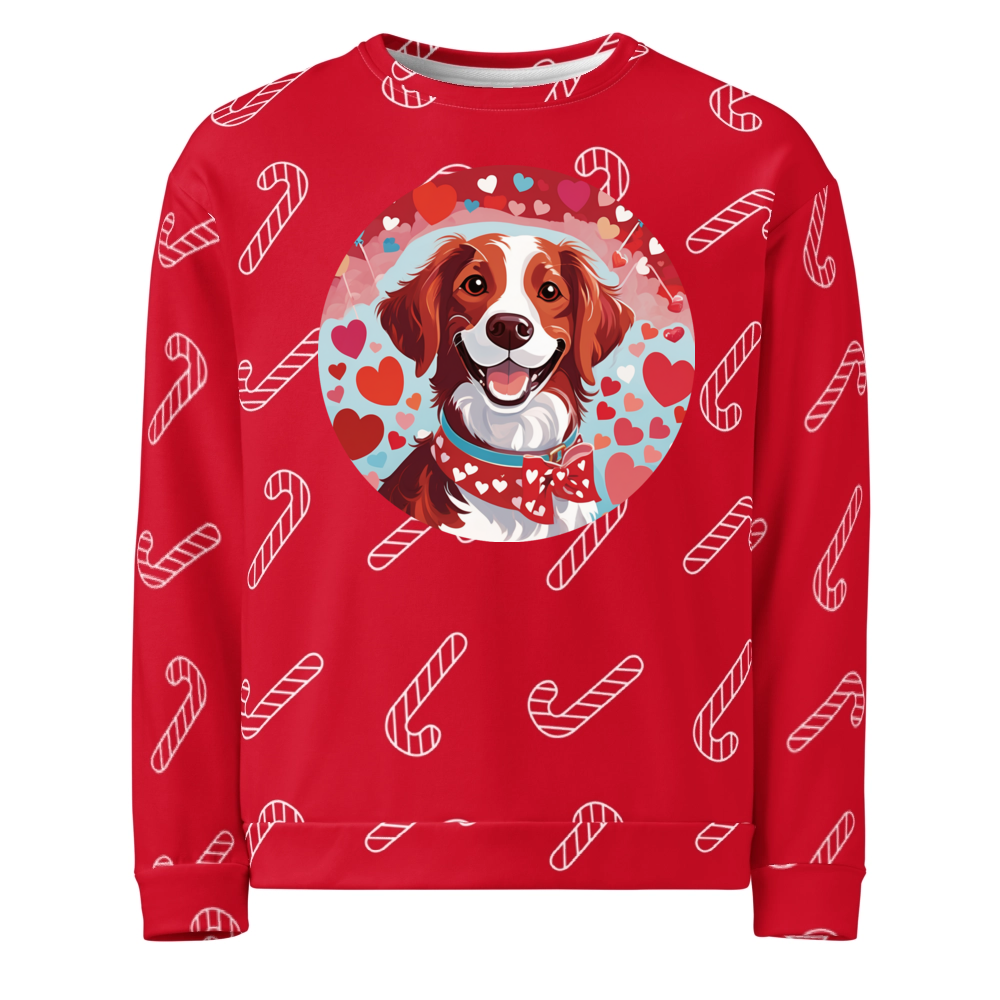 PugMug Custom Brittany Dog Ugly Christmas Sweatshirt