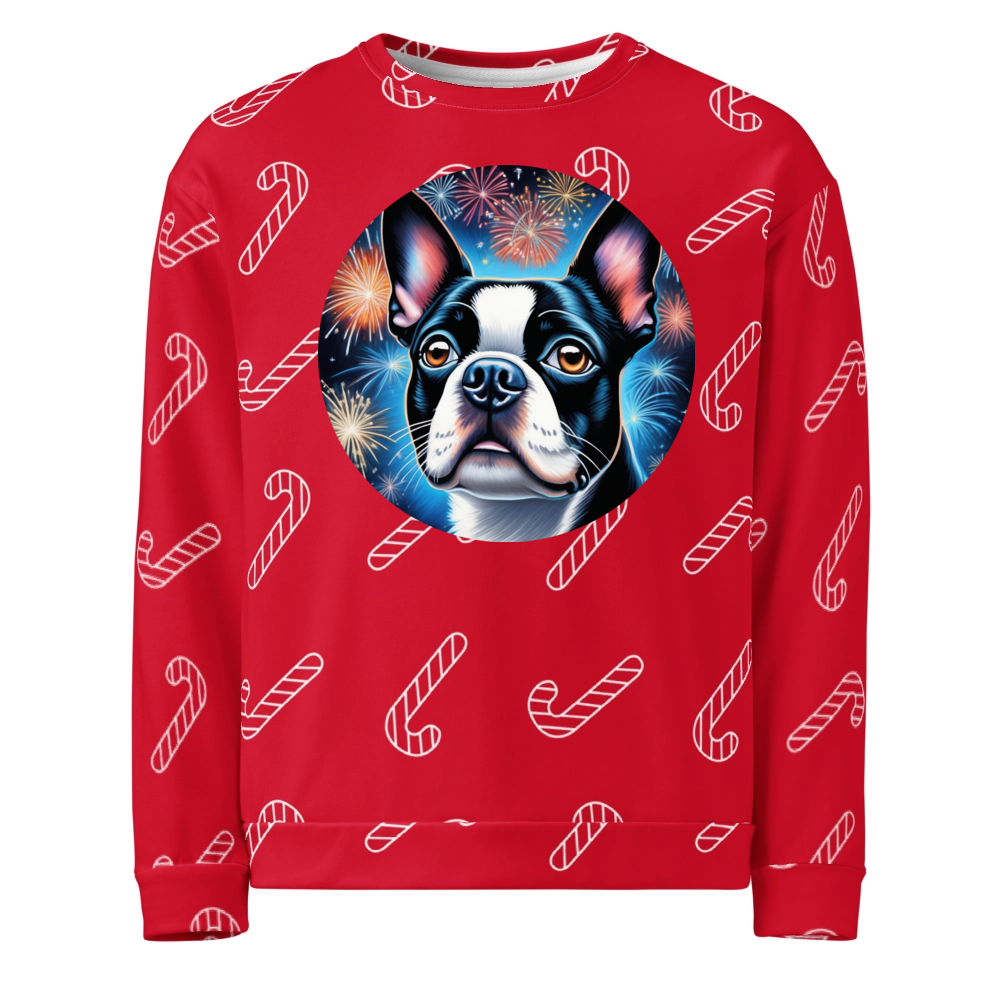 PugMug Custom Boston Terrier Ugly Christmas Sweatshirt