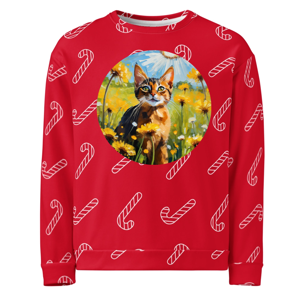 PugMug Custom Tabby Abyssinian Cat Ugly Christmas Sweatshirt