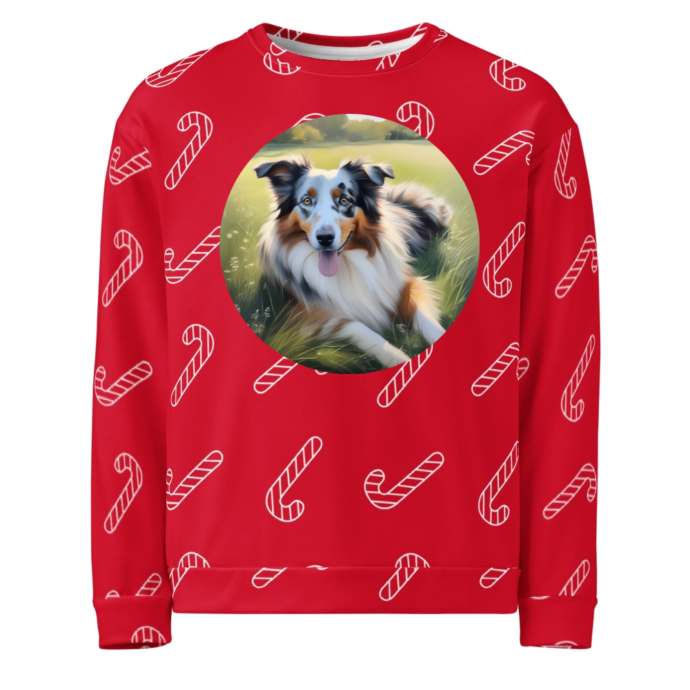 PugMug Custom Australian Shepherd Dog Ugly Christmas Sweatshirt