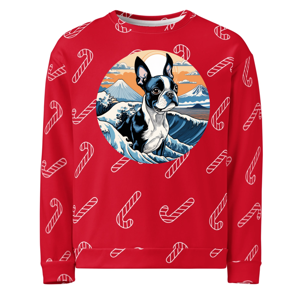 PugMug Custom Boston Terrier Ugly Christmas Sweatshirt