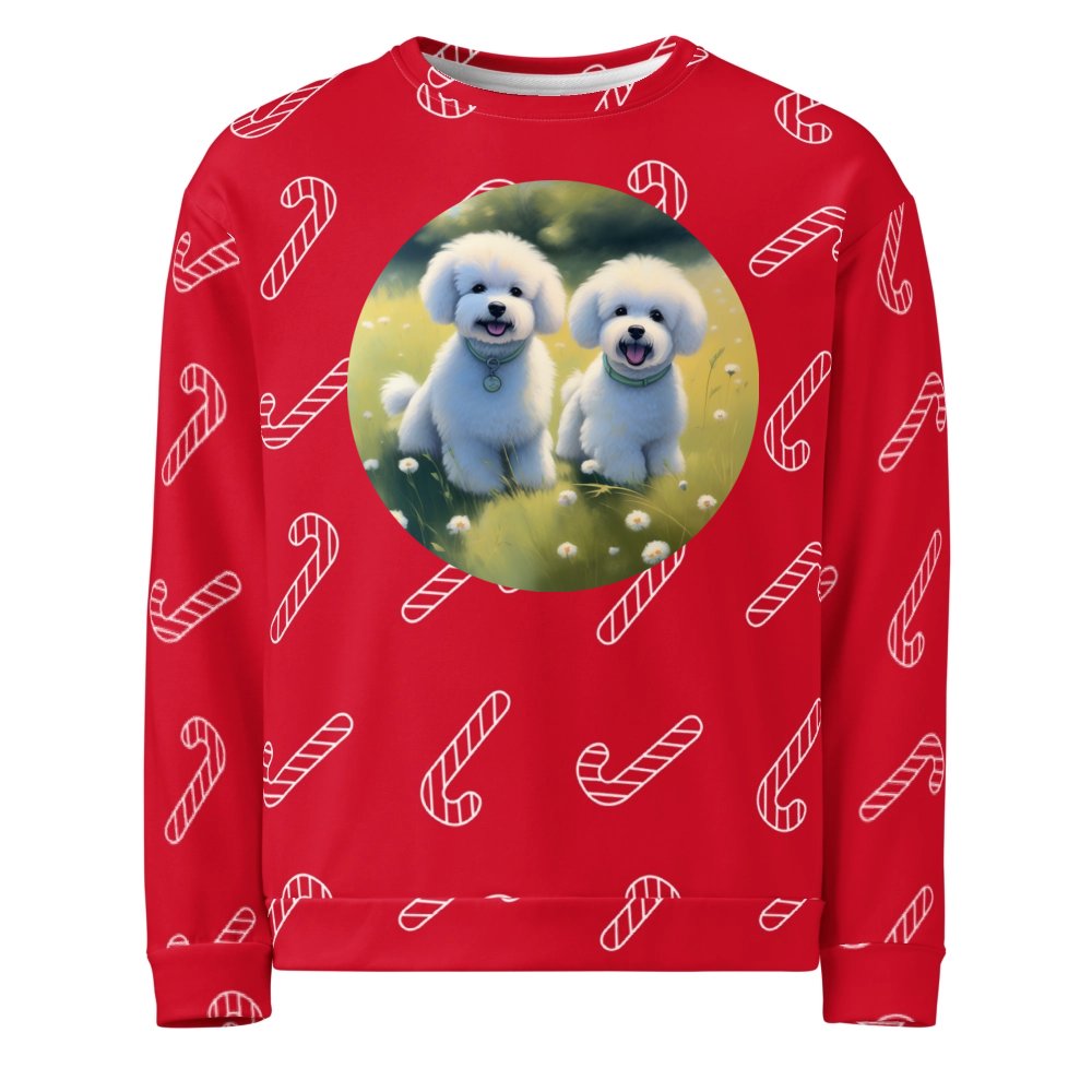 PugMug Custom Bichons Frise Ugly Christmas Sweatshirt