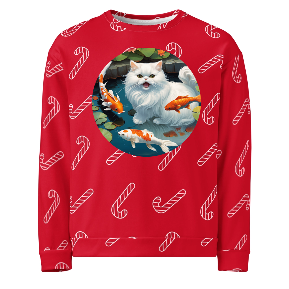 PugMug Custom White Persian Cat Ugly Christmas Sweatshirt