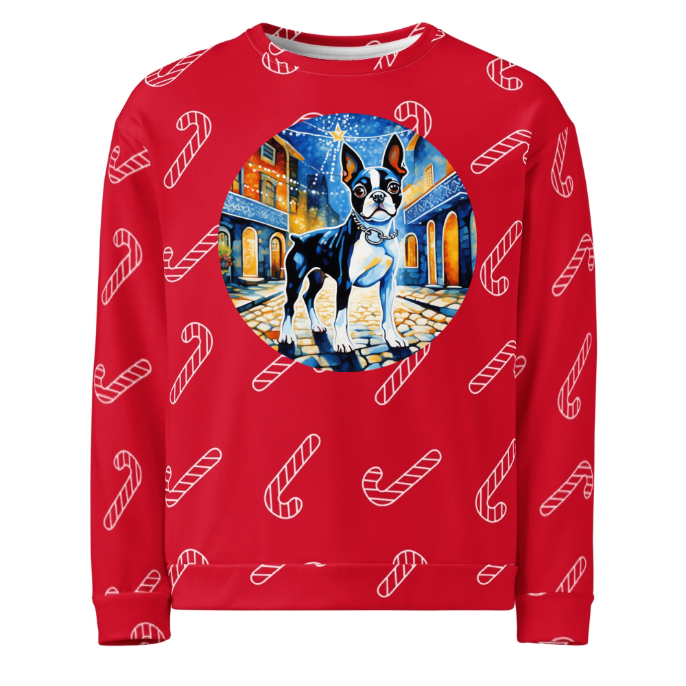 PugMug Custom Boston Terrier Ugly Christmas Sweatshirt