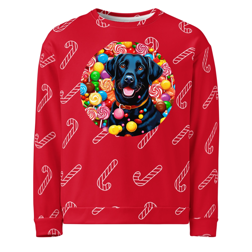 PugMug Custom Black Labrador Retriever Ugly Christmas Sweatshirt