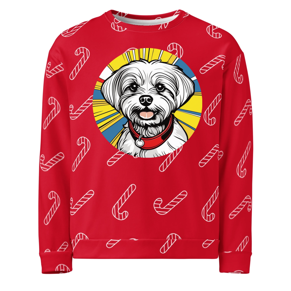 PugMug Custom Maltese Dog Ugly Christmas Sweatshirt