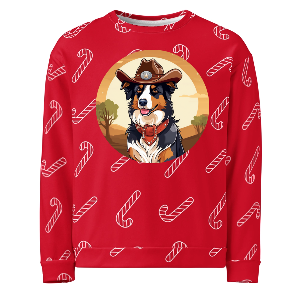 PugMug Custom Australian Shepherd Dog Ugly Christmas Sweatshirt