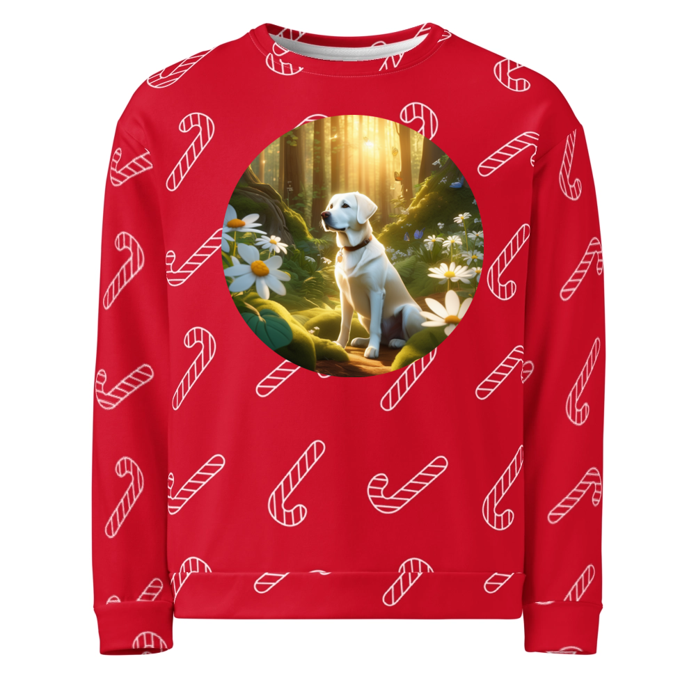 PugMug Custom White Labrador Retriever Ugly Christmas Sweatshirt