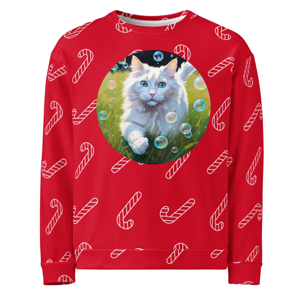 PugMug Custom White Ragdoll Cat Ugly Christmas Sweatshirt