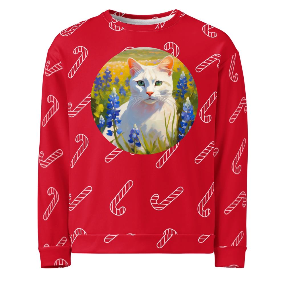 PugMug Custom White Exotic Cat Ugly Christmas Sweatshirt