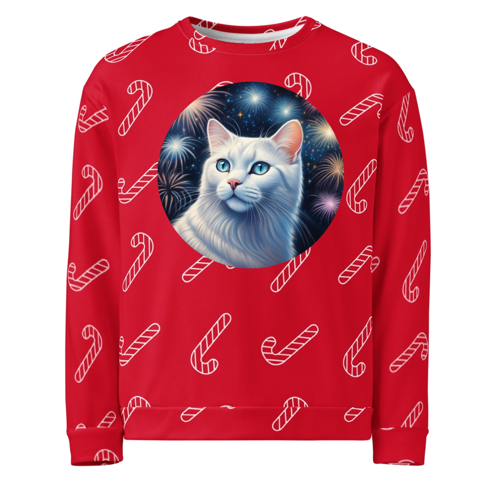 PugMug Custom White Exotic Cat Ugly Christmas Sweatshirt