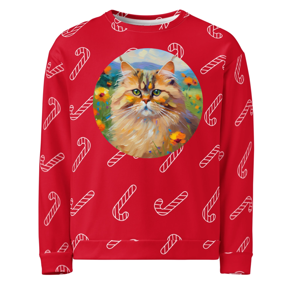 PugMug Custom Tabby Persian Cat Ugly Christmas Sweatshirt