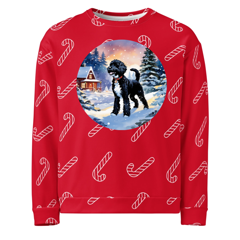 PugMug Custom Portuguese Water Dog Ugly Christmas Sweatshirt