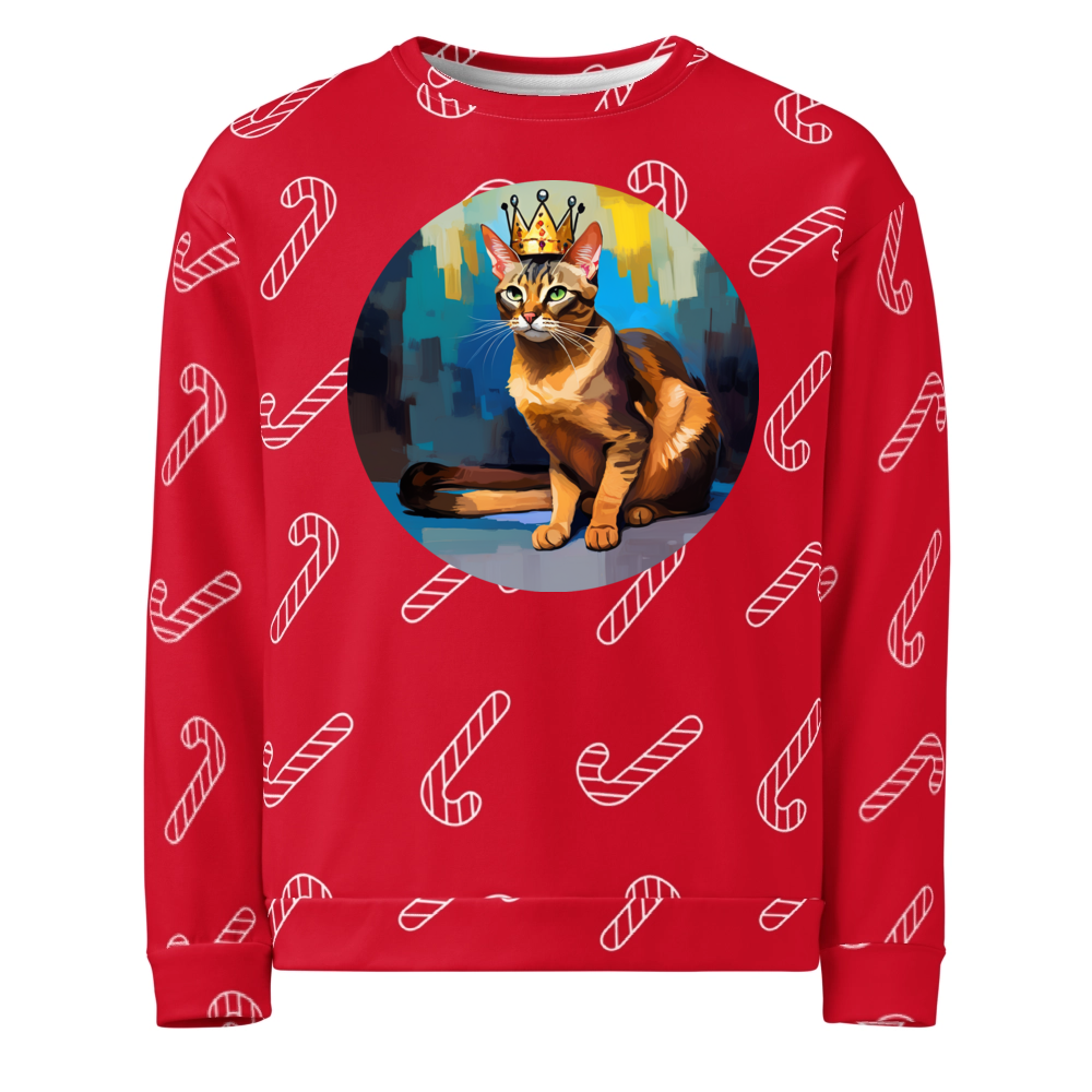PugMug Custom Tabby Abyssinian Cat Ugly Christmas Sweatshirt