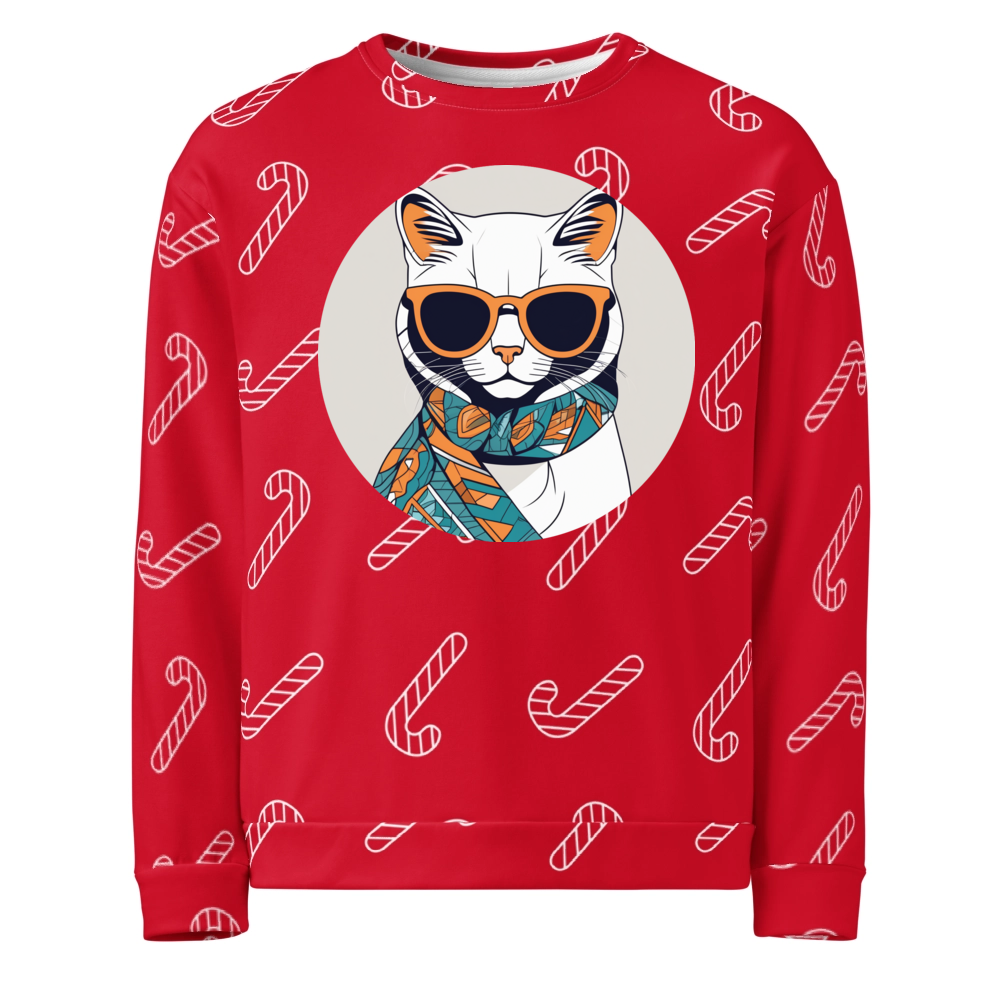 PugMug Custom White Exotic Cat Ugly Christmas Sweatshirt