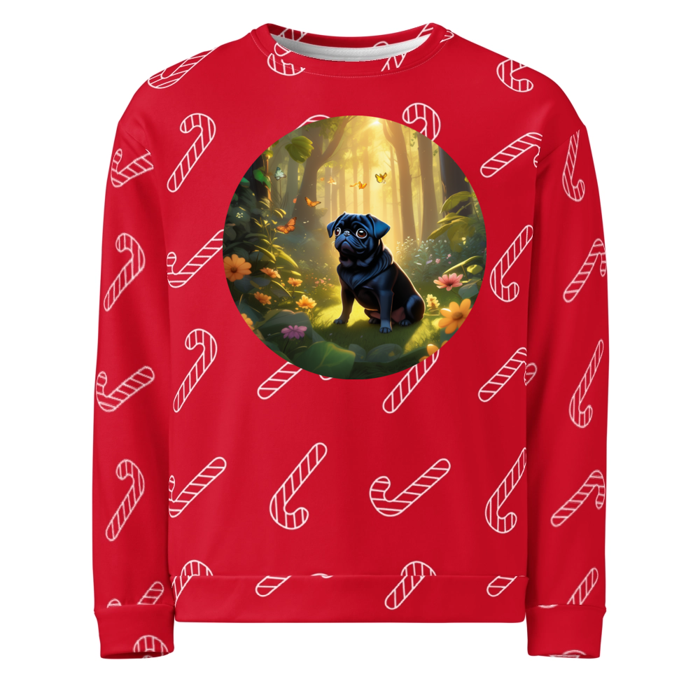 PugMug Custom Black Pug Ugly Christmas Sweatshirt