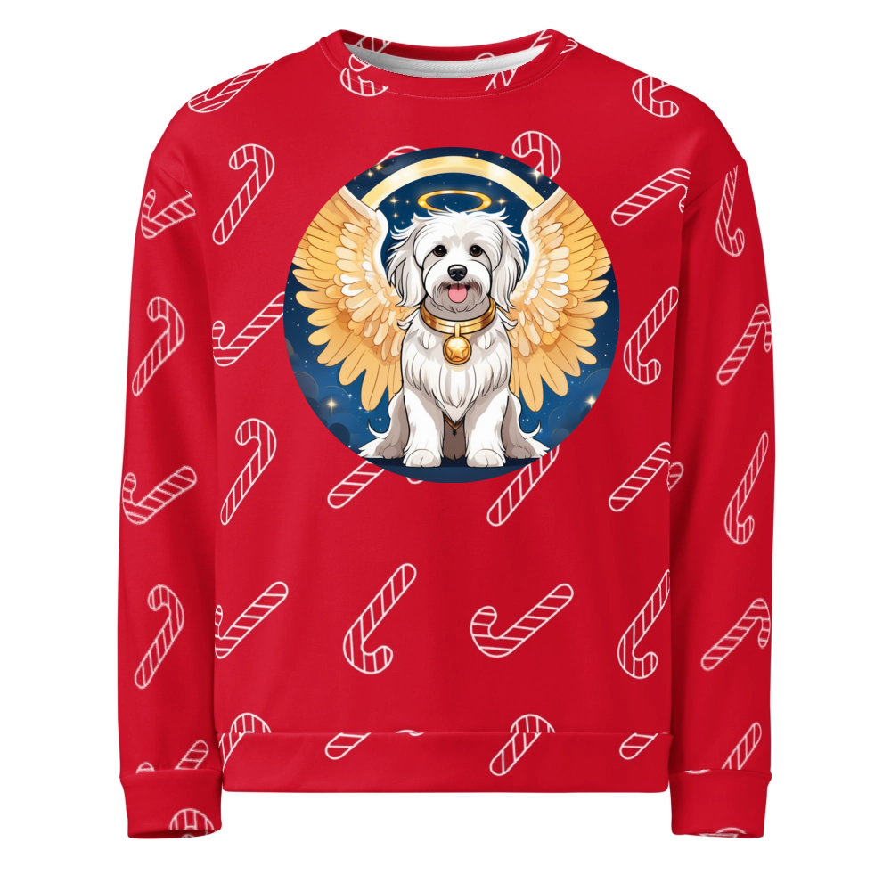 PugMug Custom White Havanese Dog Ugly Christmas Sweatshirt